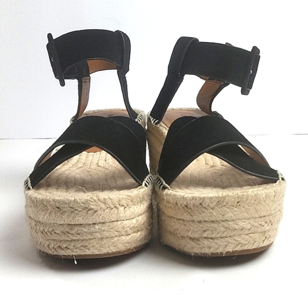 Lucky Brand Audrinah Black Suede Leather Ankle Strap Platform Espadrille… - Picture 5 of 16